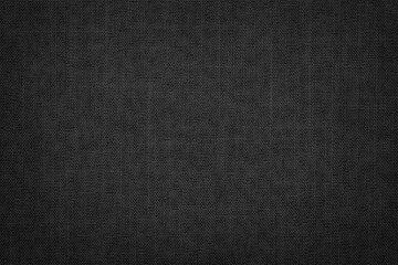black texture of natural fabric. dark linen sackcloth as background