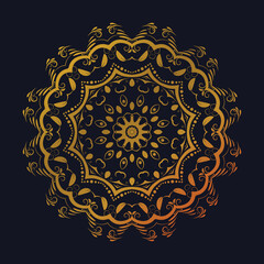 Luxury ornamental mandala design background gold color decoration