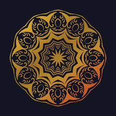Luxury ornamental mandala design background gold color decoration