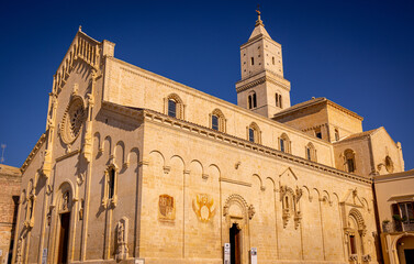 Obraz premium The cathedral of Matera in Italy - famous landmark in the city - travel photography