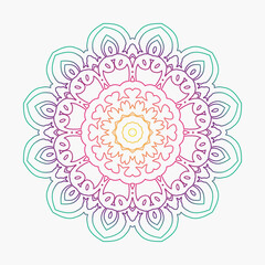 Colorful ornamental mandala design with floral shapes