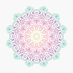 Fototapeta na wymiar Colorful ornamental mandala design with floral shapes