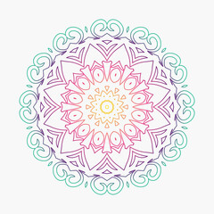Fototapeta na wymiar Colorful ornamental mandala design with floral shapes
