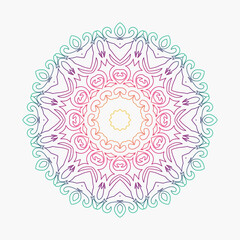 Colorful ornamental mandala design with floral shapes