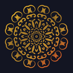 Luxury ornamental mandala design background gold color decoration