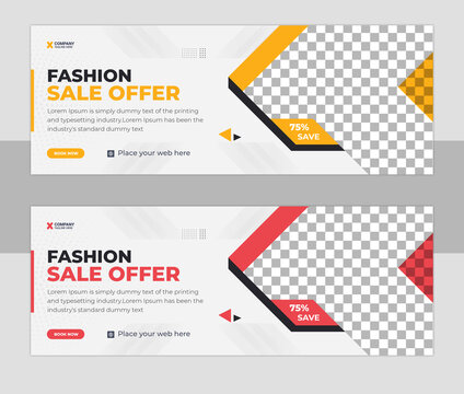 Fashion sale social media cover design template. Fashion sale social media cover design template