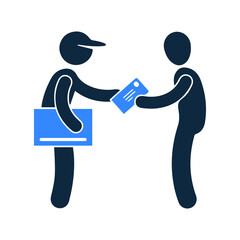 Male figure, postman icon. Simple editable vector design isolated on a white background.