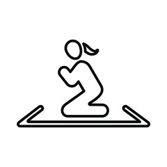 Pray, religion, prayer line icon. Outline vector.