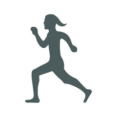 Fototapeta na wymiar Run, female figure icon. Simple editable vector illustration.