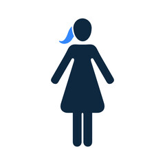 Standing, girl icon. Simple editable vector illustration.