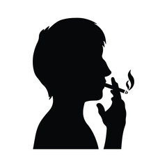Tobacco, male, smoking icon. Black vector graphics.