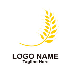Agriculture wheat logo vector on white background