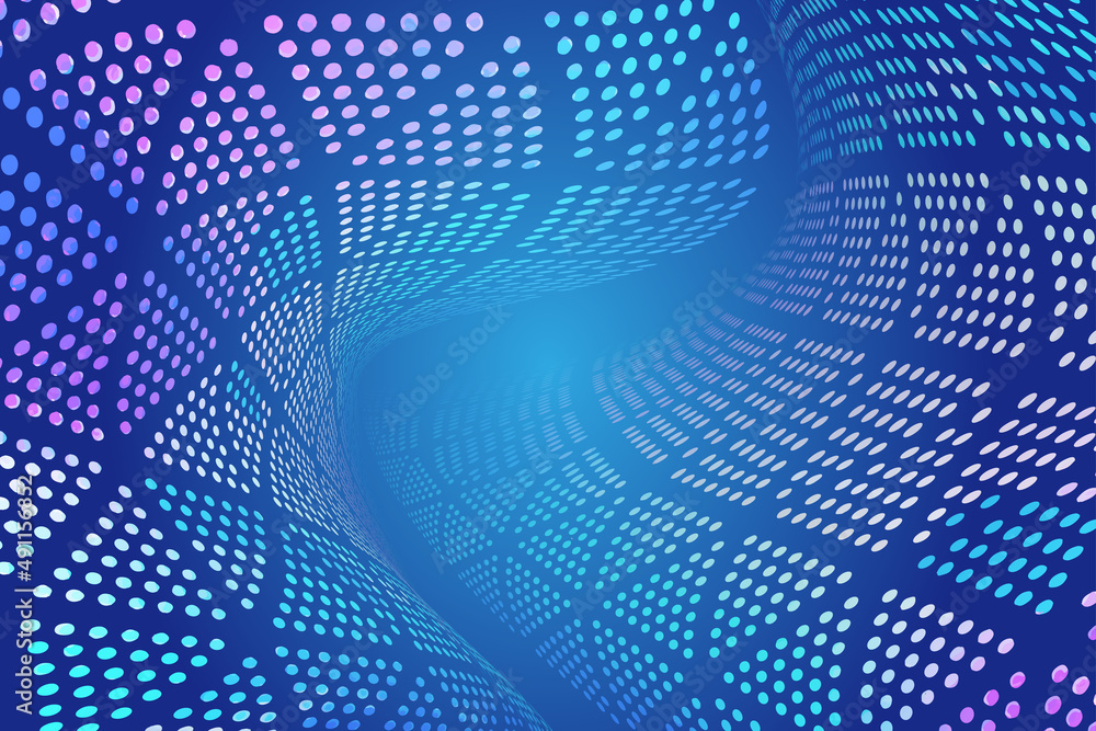 Poster Distorted neon pixel spatial sense technology sense vector background