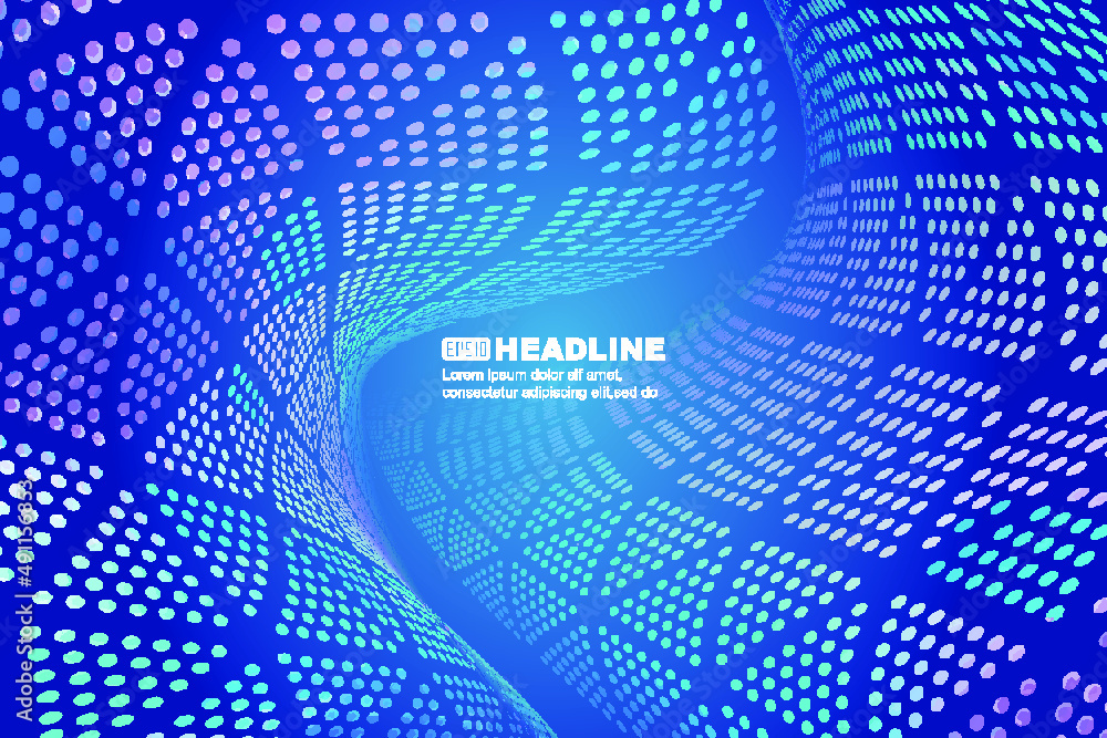 Poster distorted neon pixel spatial sense technology sense vector background