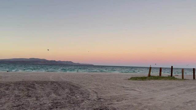 Tecolote beach, sunset in Baja California South Mexico
