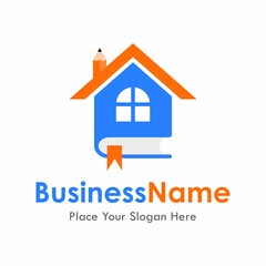 Book house vector logo template. Suitable for business, education and web