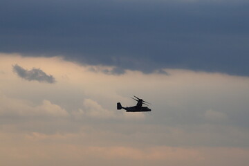 CV-22 flying over Tokyo Bay