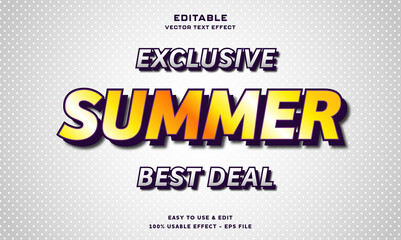 exclusive summer editable text effect with modern and simple style, usable for logo or campaign title