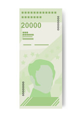 Bolivar Soberano Vector Illustration. Venezuela money set bundle banknotes. Paper money 20000 VES. Isolated on white background. - obrazy, fototapety, plakaty