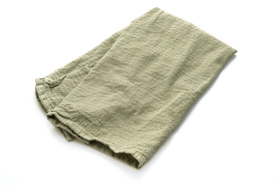 Dark Green Napkin On White Background