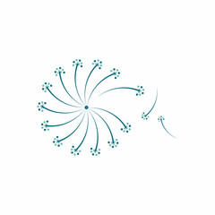 Dandelion flower logo vector template icon background