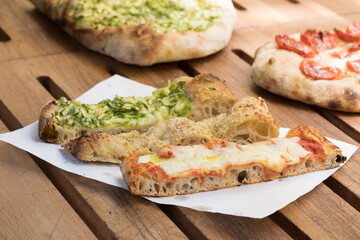 Plated Pizza Slices with Toppings  