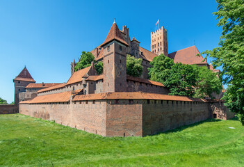 Fototapeta na wymiar Malbork, Poland - largest castle in the world by land area, and a Unesco World Heritage Site, the Malbork Castle is a wonderful exemple of Teutonic fortress