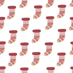 Seamless pattern with Christmas socks Texture for a wrapping paper.