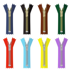 ファスナーのイラストセット