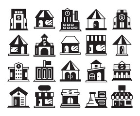 building, house, city icons set