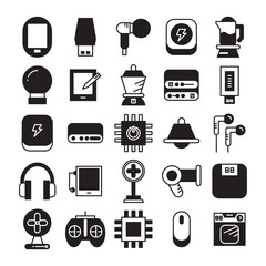 electronic device and appliance icons set