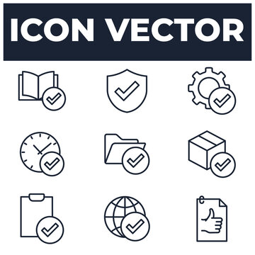 set of Approve elements symbol template for graphic and web design collection logo vector illustration