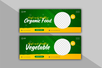 Organic food concept banner template