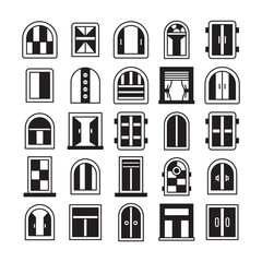 window icons vector illustration set 