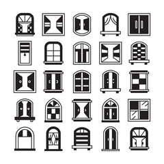 window icons vector illustration set 