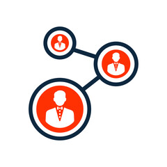 Social, link, connectivity icon. vector sketch.
