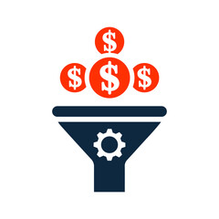 Conversion, rate, filter icon. Editable vector graphics.