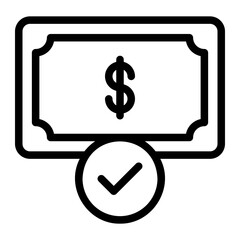 cash payment line icon