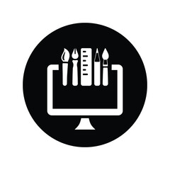 Website, design icon. Black vector sketch.