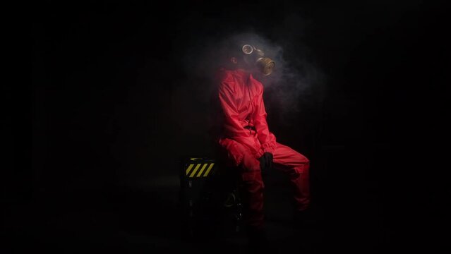 Man in a gas mask