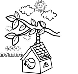 GOOD MORNING COLORING PAGE,TATTOO COLORING PAGE,CREATIVE DESIGN COLORING PAGE,