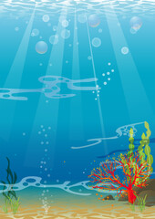 Beautiful underwater vector background illustration