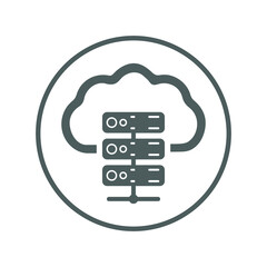 Data, storage, hosting icon. Gray vector sketch.