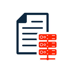 Database, document, hosting icon. Simple flat design concept.