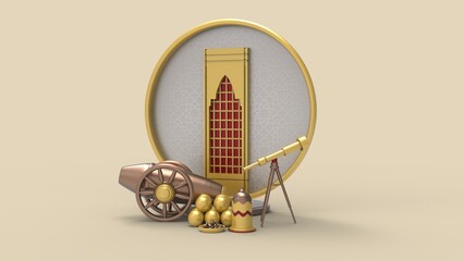 3D Ramadan kareem Background, 3d illustration