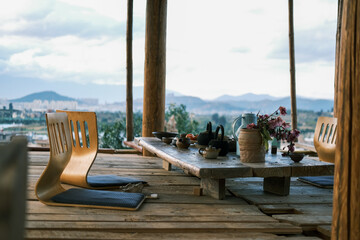 The dining table on the roof
