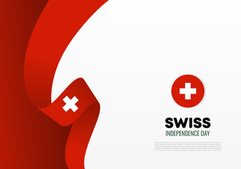 Swiss independence day background banner poster for national celebration on august 1st. - obrazy, fototapety, plakaty