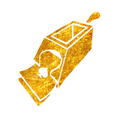 Hand drawn gold foil texture icon Playing cards dispenser
