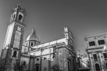 Fototapeta na wymiar View of San Giuliano Cathedral in Caltagirone, Catania, Sicily, Italy, Europe, World Heritage Site