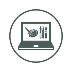 Design, art, artistic, computer icon. Gray vector sketch.